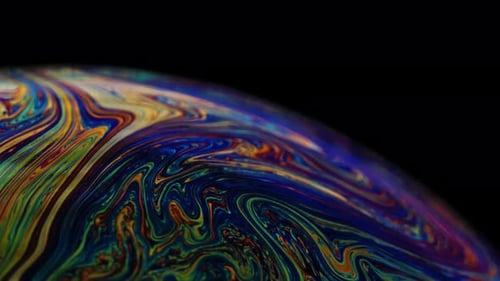 Abstract Marbled Sphere with Iridescent Colors