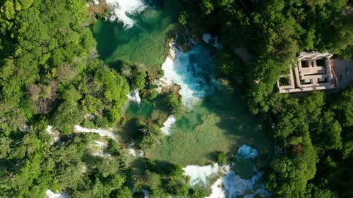 Beautiful Skradinski Buk Waterfall In Krka National Park Dalmatia Croatia