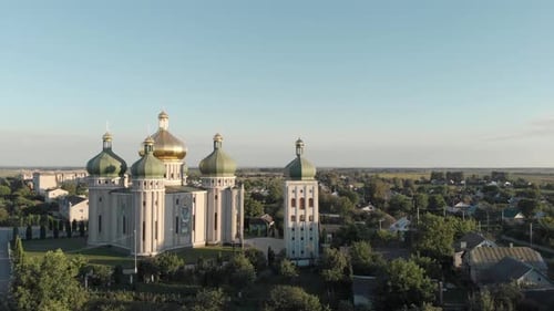 Beautiful Landscape with Orthodox Church in Summer