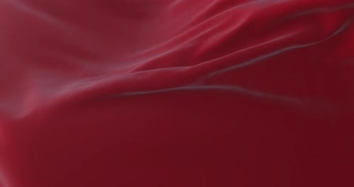 Flowing Red Silk Fabric Waving Background Loop