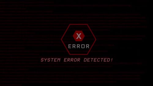 System Error Security, Hacking Alert, Cyber Crime Attack Computer Error Distortion Message.