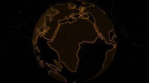 Futuristic Digital Earth Globe Rotating with Data Connections