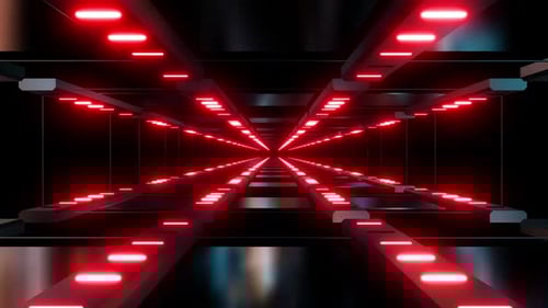 Seamless Flying Through Neon Light Tunnel Loop