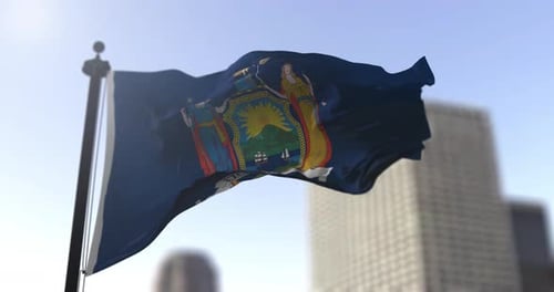 3D Animation of New York State Flag Waving