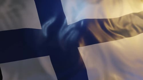 Realistic Waving Finland National Flag Animation