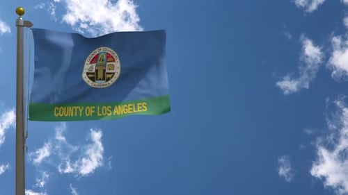 La County-Flagge Los Angeles County Flagge Kalifornien (USA) auf Fahnenmast