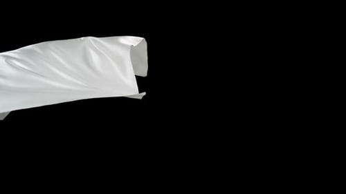White Cloth Flowing on Black Background
