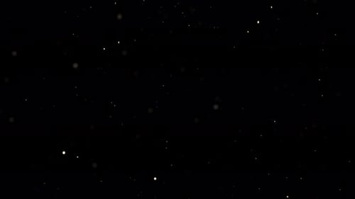 White Dots Floating on Black Background
