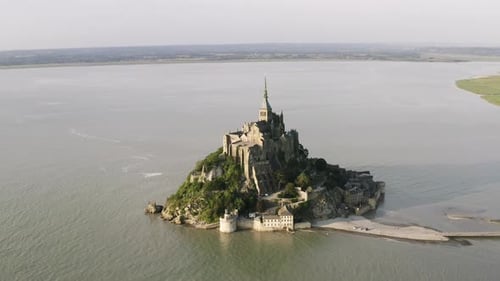 Aerial view of the famous Mont Saint-Michel