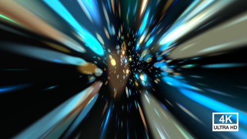 Futuristic Light Tunnel Warp Speed Abstract Background Animation