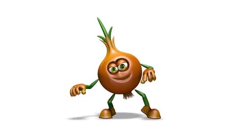 Comic Onion Looped Dance on White Background