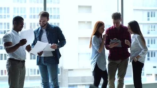 Team Collaboration in Bright Modern Office Space