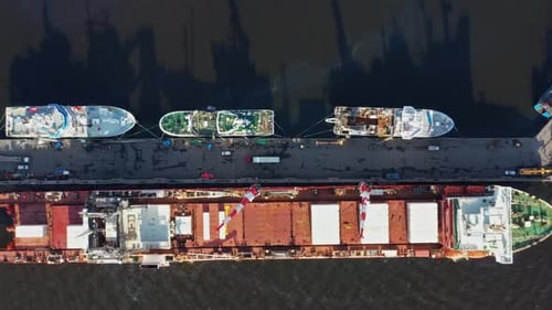 Ships in Container Cargo Terminal Port