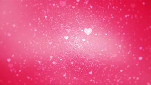 Romantic Pink Hearts Particle Loop Background