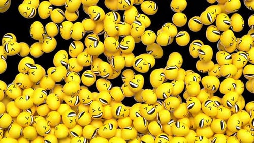Laughing Emoji Faces Falling Down Background Animation