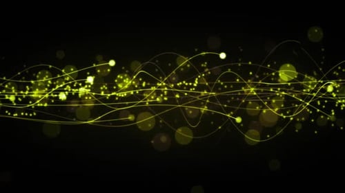 Abstract Flowing Data Stream with Glowing Particles Background