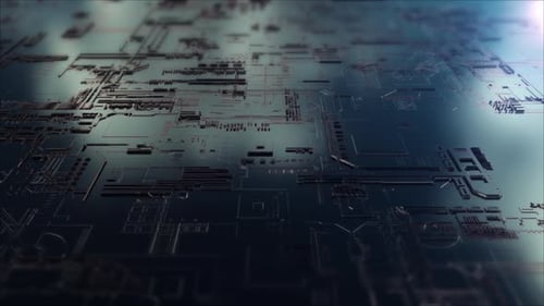 Futuristic Digital Circuit Board Background Animation