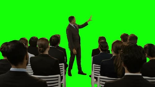 Dynamic Speaker Addressing Audience on Green Screen