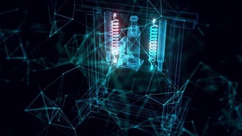 Press Machine Hologram Close Up Hd