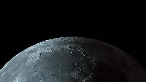Realistic Rotating Moon Surface in Dark Space