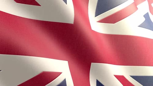 Waving Union Jack Flag Loop Animation