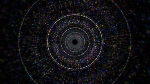 Modern Multicolored Particle Abstract Circle Tunnel Looping Background