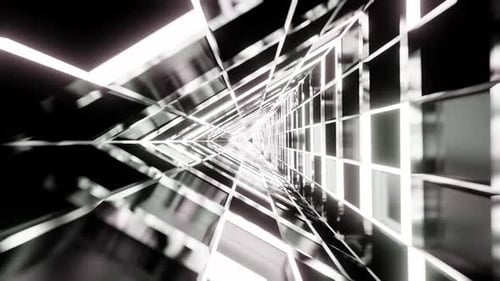 Silver Metalic Grey Triangles Vj Loop Tunnel Background HD