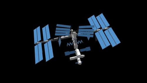 Internationale Raumstation mit Alphakanal
