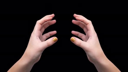 Two Female Hands with Moving Fingers