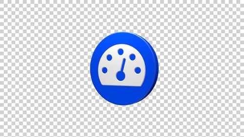 3D Animated Speedometer Icon Loop
