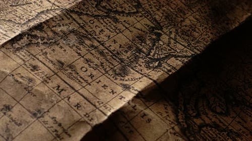 Vintage Antique Map Close Up Detail