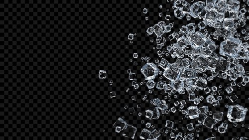 Floating Realistic Ice Cubes Loopable Animated Background