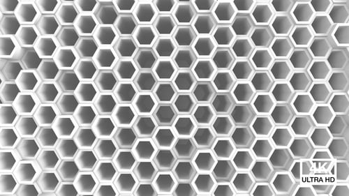 Animated Abstract White Hexagonal Grid Background