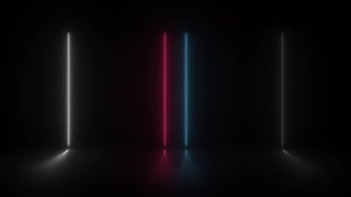 Dynamic Vertical Neon Lights Changing Colors Background