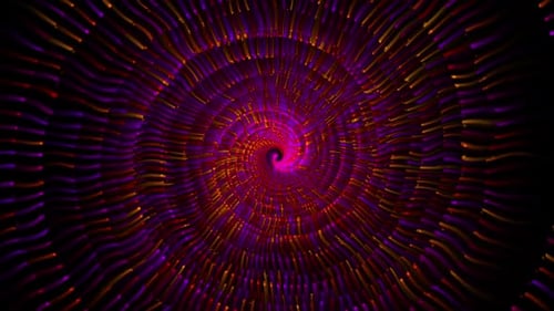 Vibrant Glowing Abstract Spiral Tunnel Motion Background
