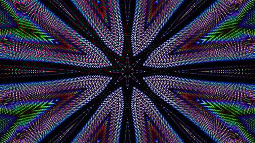 Abstract Psychedelic Kaleidoscope Radial Light Rays Background