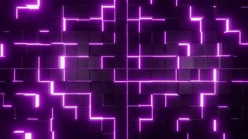 Vj Loop Violetter Hintergrund mit Bewegungswürfeln 4K