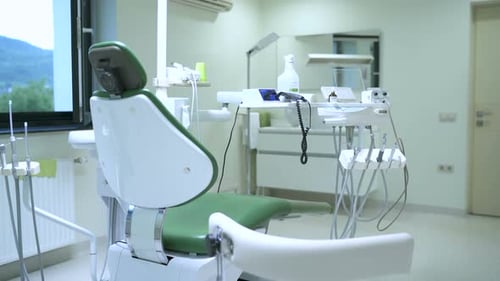 Dental chair and equipment inside a clinic