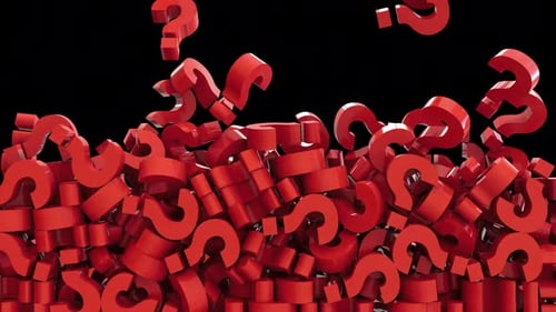 Falling Red 3D Question Marks Animation Background