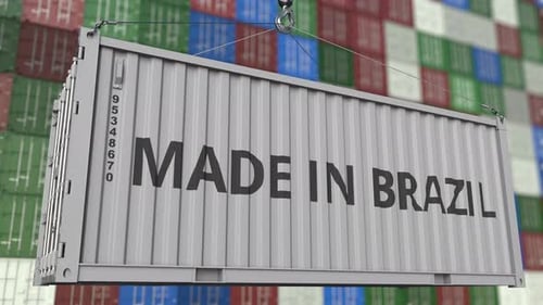 Loading Container with MADE IN BRAZIL Caption