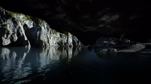 Fjord with Dark Storm Clouds