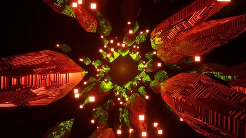 4K Futuristic Sci Fi Tunnel Flight Abstract Hyperspace Technology | Motion Background Loop