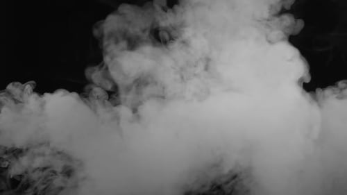 White Smoke Rising on Black Background