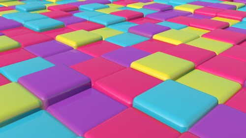 Colorful Bouncing Geometric Squares Background Loop