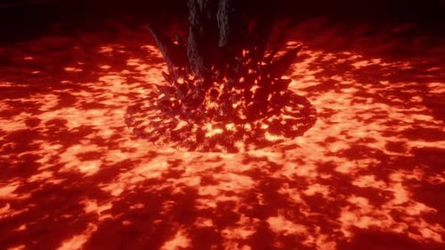 Volcanic Fire Explosion Creating a New Rocky Planet