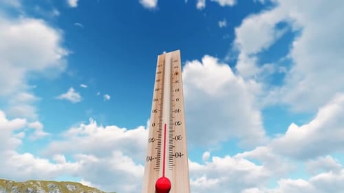 Dynamic Wooden Thermometer Illustrates Fluctuating Temperature