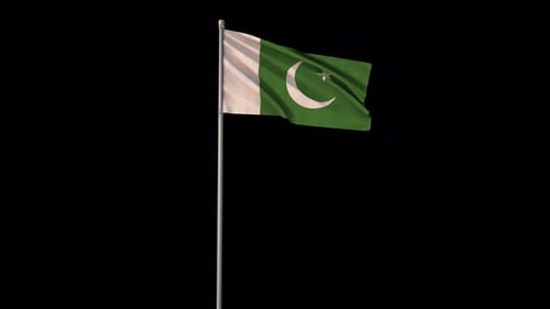 Realistic Waving Pakistan National Flag on Pole