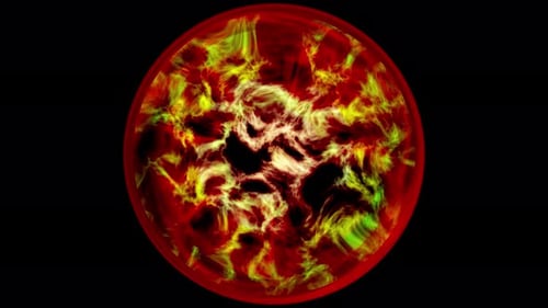 Dynamic Fiery Plasma Orb Abstract Seamless Loop Background