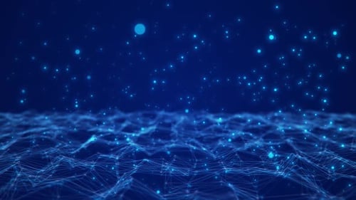 Abstract Digital particle wave and lights cyber or technology