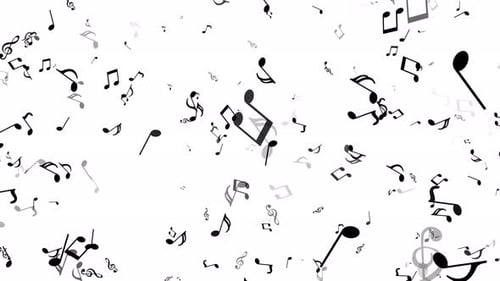 Abstract Falling Music Notes Seamless Loop
